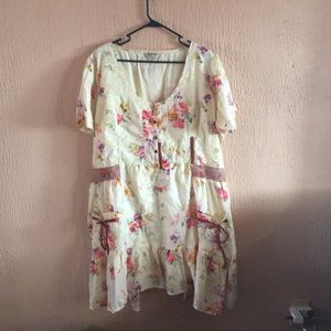 " Lucy Locket" Yellow Flowered Dress